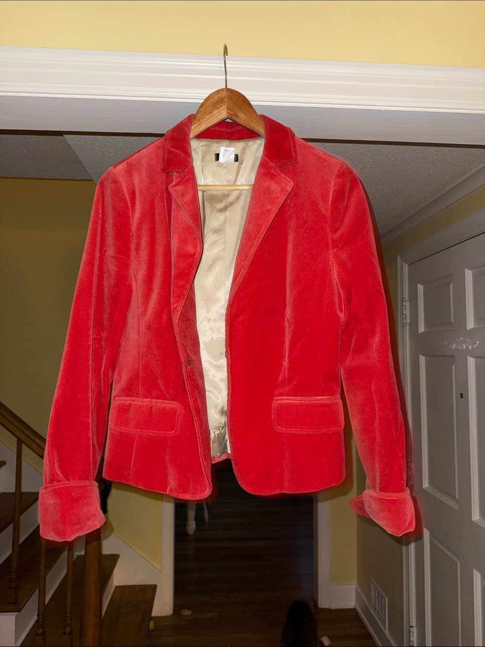 J. Crew Red Velvet Blazer